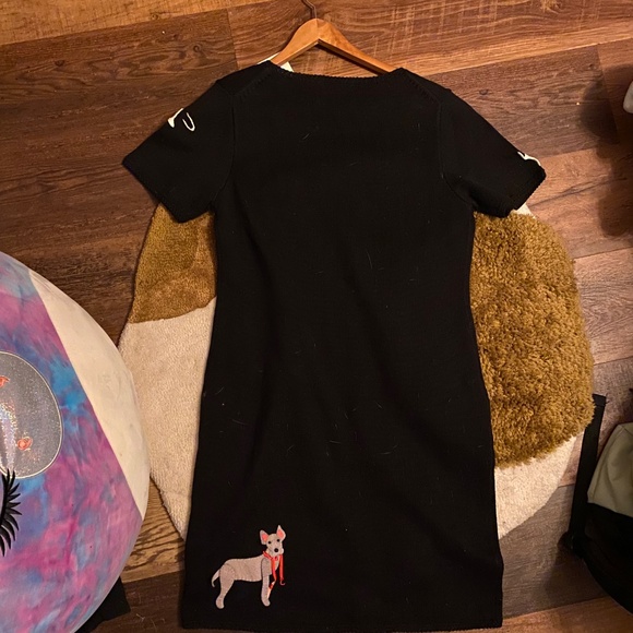 Vintage Michael Simon Black Sweater Dress Dogs Size Medium NWT - Picture 4 of 8